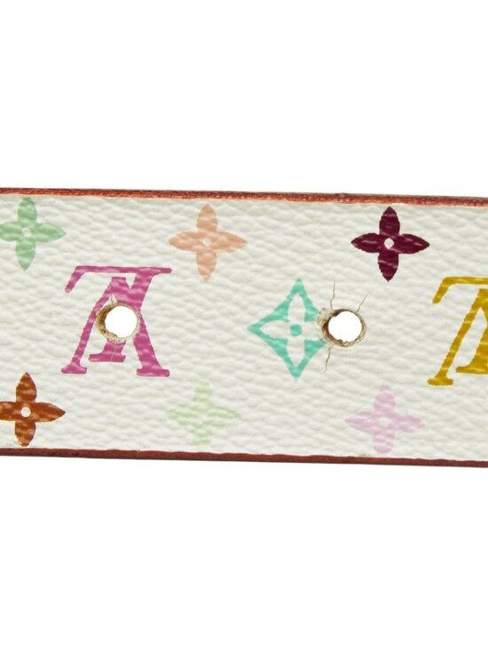 Louis Vuitton Monogram Multicolor Ceinture Carre 80 32 White Gold Leather Belt main image 5